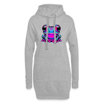 Grenouille - Sweat-shirt à capuche long Femme - gris chiné - Devant