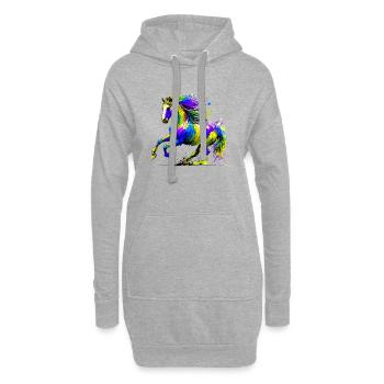 Cheval - Sweat-shirt à capuche long Femme - gris chiné - Devant