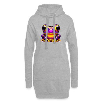 Grenouille - Sweat-shirt à capuche long Femme - gris chiné - Devant