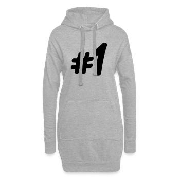 Nummer 1 # - Hoodie-Kleid - Grau meliert - Vorne
