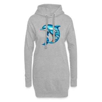 Delfin - Hoodie-Kleid - Grau meliert - Vorne