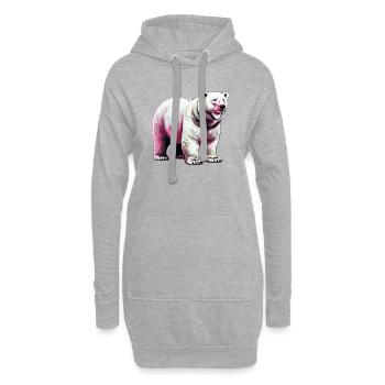 Ours polaire blanc - Sweat-shirt à capuche long Femme - gris chiné - Devant