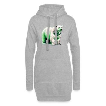 Weißer Eisbär - Hoodie-Kleid - Grau meliert - Vorne