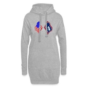 Drapeau des États-Unis et de l’État du Wyoming franchi - Sweat-shirt à capuche long Femme - gris chiné - Devant