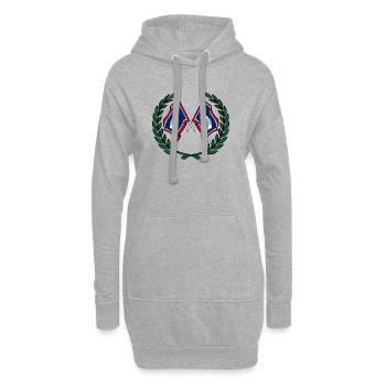 Fahnen USA Wyoming Lorbeerkranz - Hoodie-Kleid - Grau meliert - Vorne