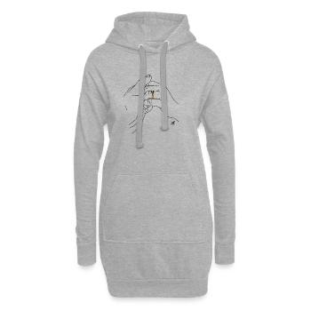 MJR - Ehe - Hoodie-Kleid - Grau meliert - Vorne