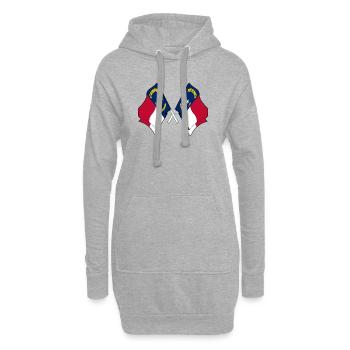 Zwei Flaggen durchquerten North Carolina - Hoodie-Kleid - Grau meliert - Vorne