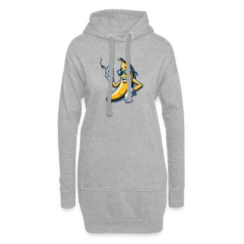 Coole Banane mit Style - Hoodie-Kleid - Grau meliert - Vorne