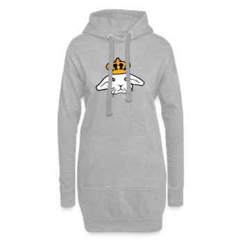 Couronne de lapin royal Roi Reine Prince Princesse - Sweat-shirt à capuche long Femme - gris chiné - Devant