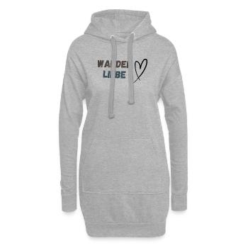 Schriftzug Wanderliebe und Herz, schlicht - Hoodie-Kleid - Grau meliert - Vorne