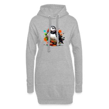Papageitaucher - Hoodie-Kleid - Grau meliert - Vorne