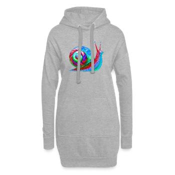 Escargot - Sweat-shirt à capuche long Femme - gris chiné - Devant