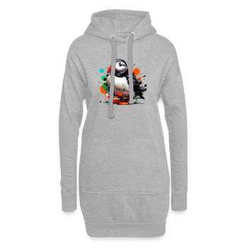 Papageitaucher - Hoodie-Kleid - Grau meliert - Vorne