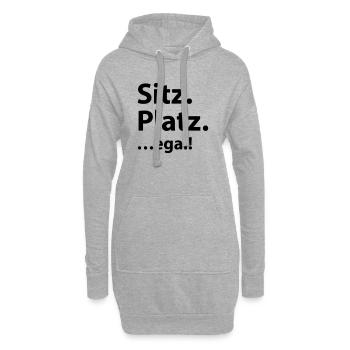 Sitz Platz egal - Hoodie-Kleid - Grau meliert - Vorne