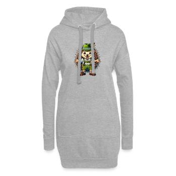 Bayerischer Igel - Hoodie-Kleid - Grau meliert - Vorne