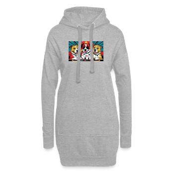 Funny Dogs - Hoodie-Kleid - Grau meliert - Vorne
