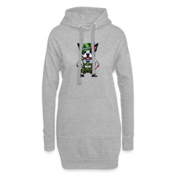 Bostie in Tracht - Hoodie-Kleid - Grau meliert - Vorne