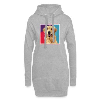 Dog - Golden Retriever - Hoodie-Kleid - Grau meliert - Vorne
