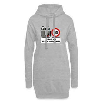 60e anniversaire, pas de raison de se cacher - Sweat-shirt à capuche long Femme - gris chiné - Devant