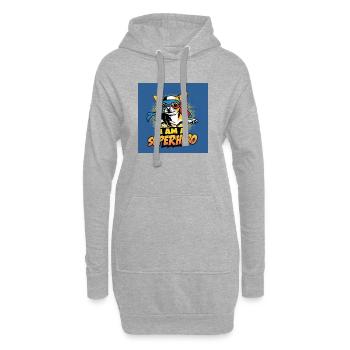 Chihuahua Dog "I am a Superhero" - Hoodie-Kleid - Grau meliert - Vorne