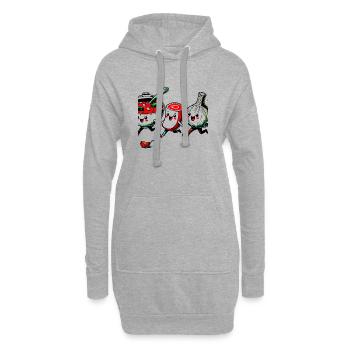 Bortsch - Sweat-shirt à capuche long Femme - gris chiné - Devant