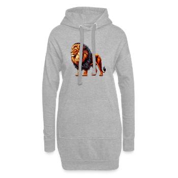 Lion - Sweat-shirt à capuche long Femme - gris chiné - Devant