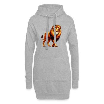 Lion - Sweat-shirt à capuche long Femme - gris chiné - Devant
