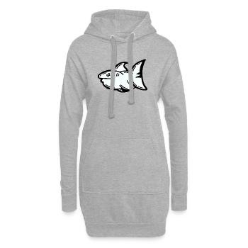Requin caricatural pour la conservation marine - Sweat-shirt à capuche long Femme - gris chiné - Devant