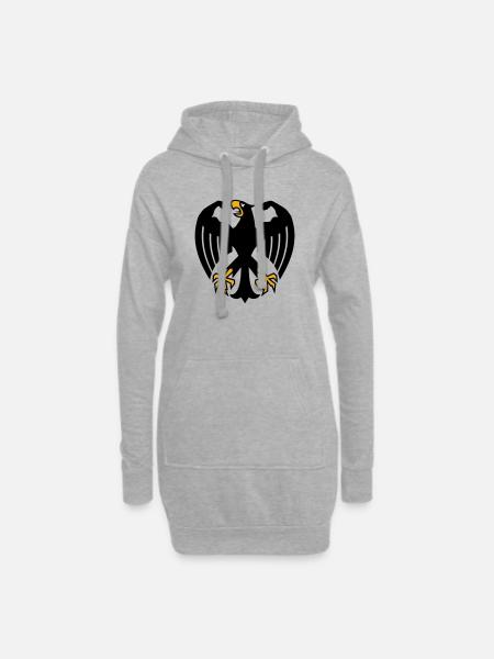 Deutscher Fitness Bundesadler mit Muskeln - Hoodie-Kleid - Grau meliert