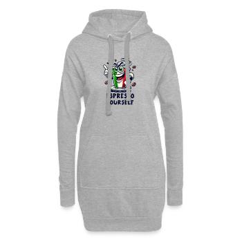 Espresso Italiano / Café Design - Sweat-shirt à capuche long Femme - gris chiné - Devant