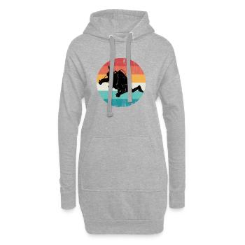 Silhouette rétro de plongeur arc-en-ciel - Sweat-shirt à capuche long Femme - gris chiné - Devant