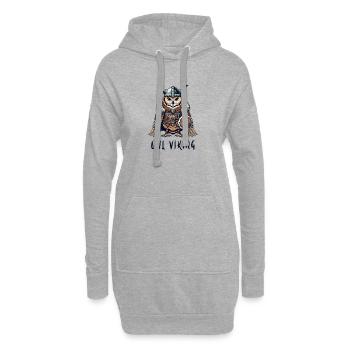 Eule Viking – Der geflügelte Krieger - Hoodie-Kleid - Grau meliert - Vorne