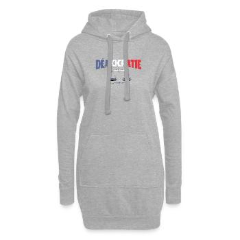 France : Liberté, Égalité, Fraternité - Sweat-shirt à capuche long Femme - gris chiné - Devant