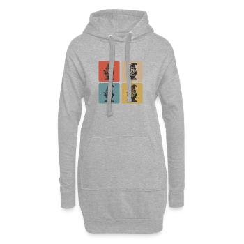 Gartenzwerge mit Axt – Mystisch und Kraftvoll - Hoodie-Kleid - Grau meliert - Vorne