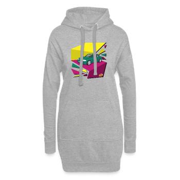 Funky 90‘s car - Hoodie-Kleid - Grau meliert - Vorne