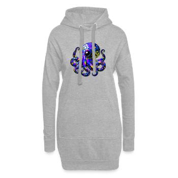 Pieuvre - Sweat-shirt à capuche long Femme - gris chiné - Devant