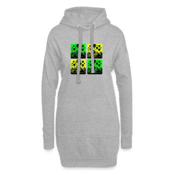 Montgolfières au-dessus des montagnes - Sweat-shirt à capuche long Femme - gris chiné - Devant
