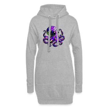 Krake - Hoodie-Kleid - Grau meliert - Vorne
