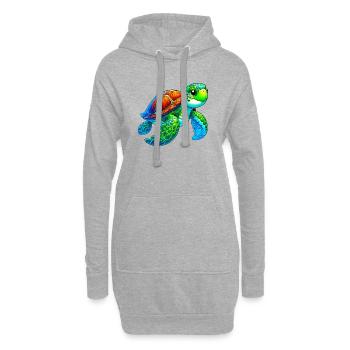Tortue - Sweat-shirt à capuche long Femme - gris chiné - Devant