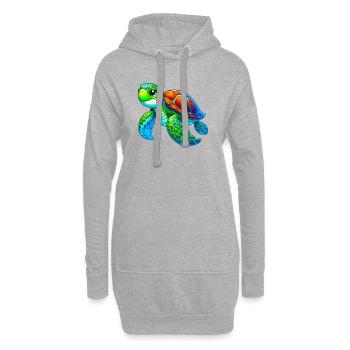 Tortue - Sweat-shirt à capuche long Femme - gris chiné - Devant