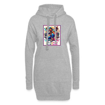 Hip-Hop Vibes – Rappeur avec micro - Sweat-shirt à capuche long Femme - gris chiné - Devant