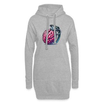 Hirngranate – Explosive Gedanken - Hoodie-Kleid - Grau meliert - Vorne