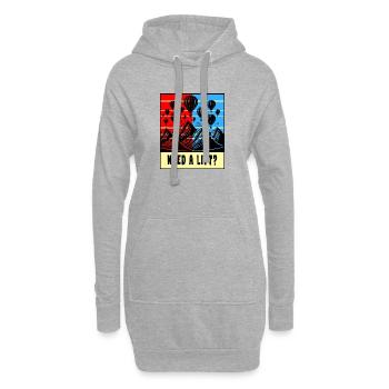 Heißluftballon Design - Hoodie-Kleid - Grau meliert - Vorne