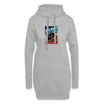 Retro Jai Alai – Élégance et Vitesse - Sweat-shirt à capuche long Femme - gris chiné - Devant