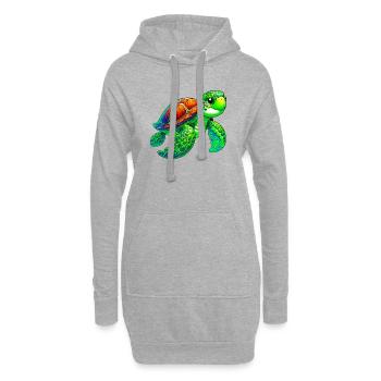 Tortue - Sweat-shirt à capuche long Femme - gris chiné - Devant
