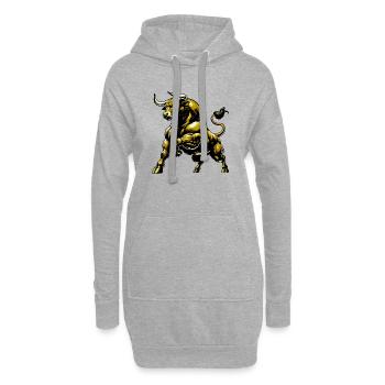 Stier - Hoodie-Kleid - Grau meliert - Vorne