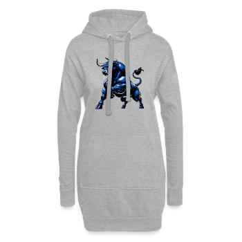Taureau - Sweat-shirt à capuche long Femme - gris chiné - Devant