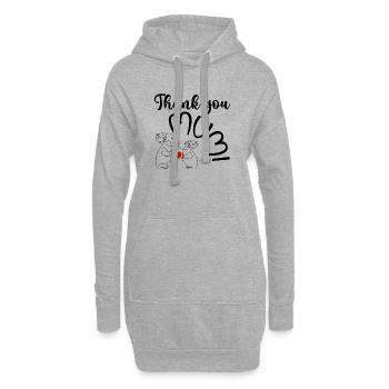 HERZ LIEBE DANKE MAMA KIND - Hoodie-Kleid - Grau meliert - Vorne