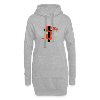 Serpent sur la croix - Sweat-shirt à capuche long Femme - gris chiné - Devant