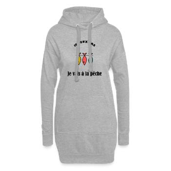 POISSON. POISSON D'AVRIL. VACANCES. ETE. HUMOUR - Sweat-shirt à capuche long Femme - gris chiné - Devant